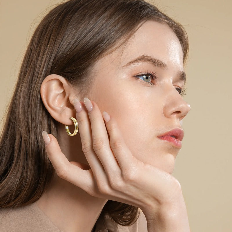 BROADWAY - Diamond Hoop Earrings