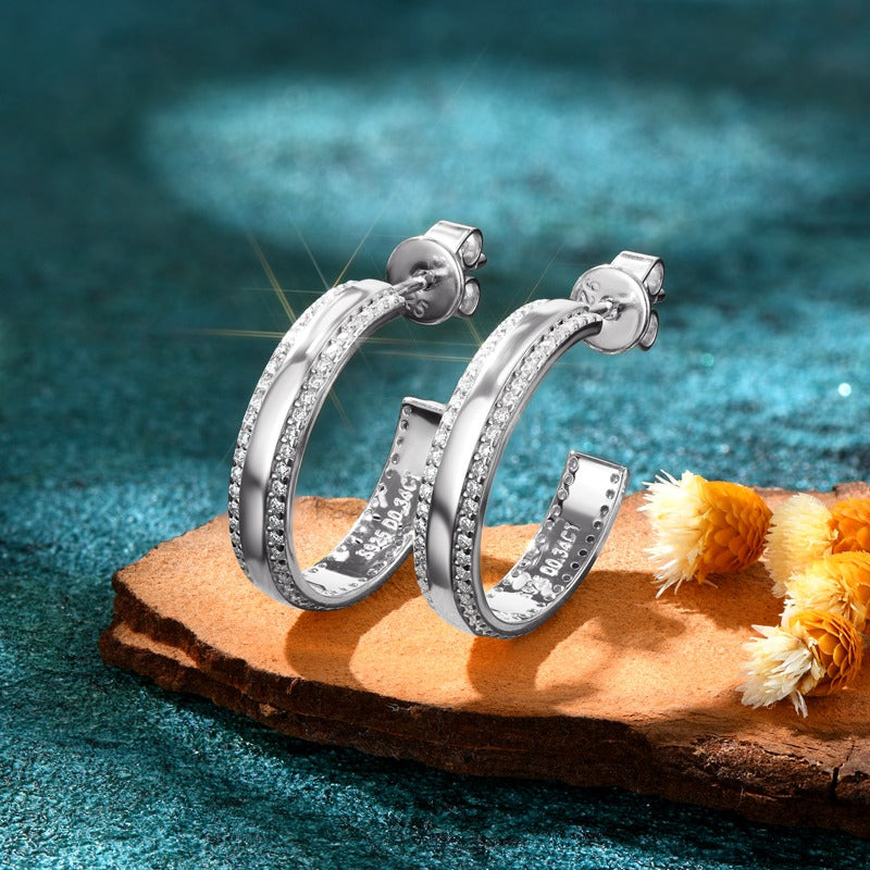 BROADWAY - Diamond Hoop Earrings