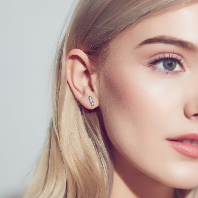 TRIPLE THREAT - Diamond Earrings