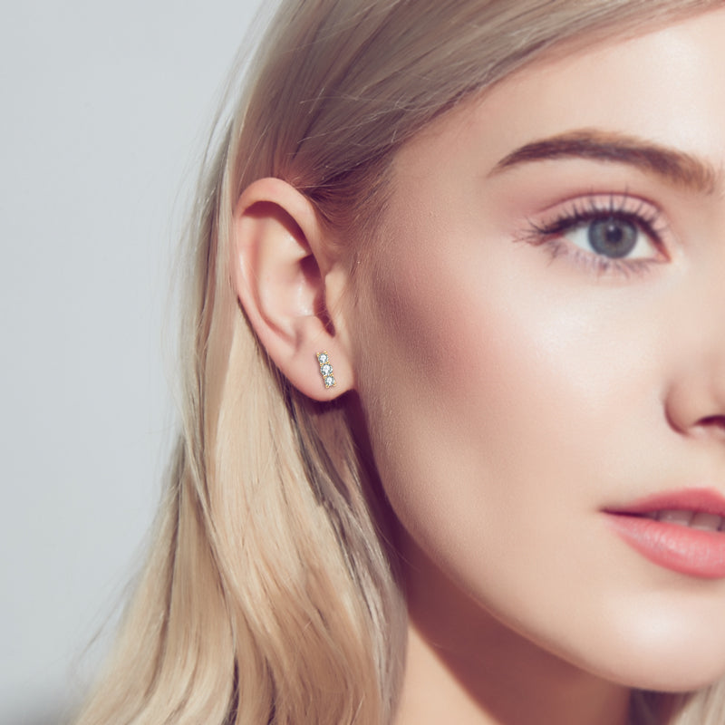 TRIPLE THREAT - Diamond Earrings