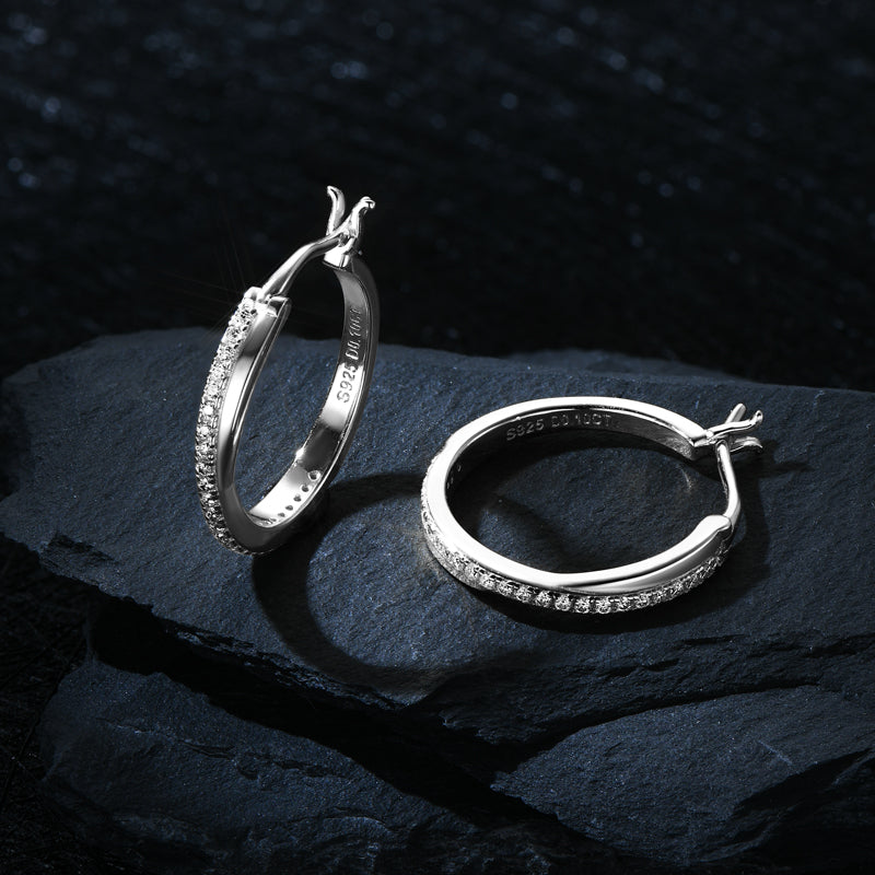 HARTLEY - Diamond Crossover Hoop Earrings