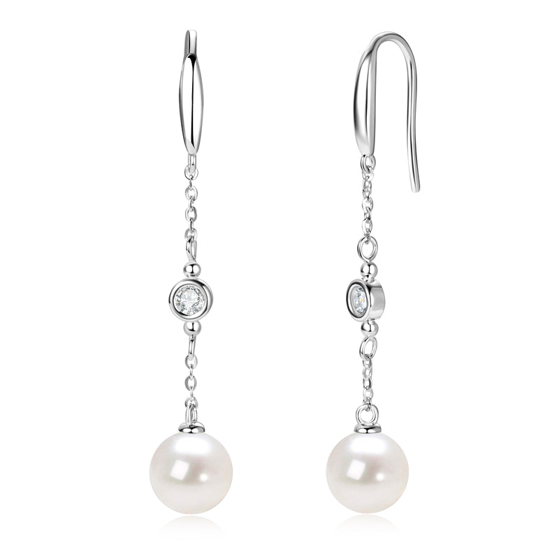 ROBBIANO - Pearl & Diamond Dangle Earrings