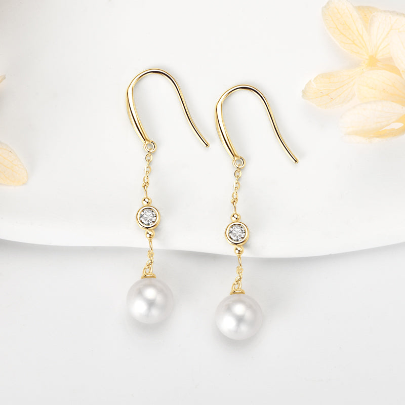ROBBIANO - Pearl & Diamond Dangle Earrings