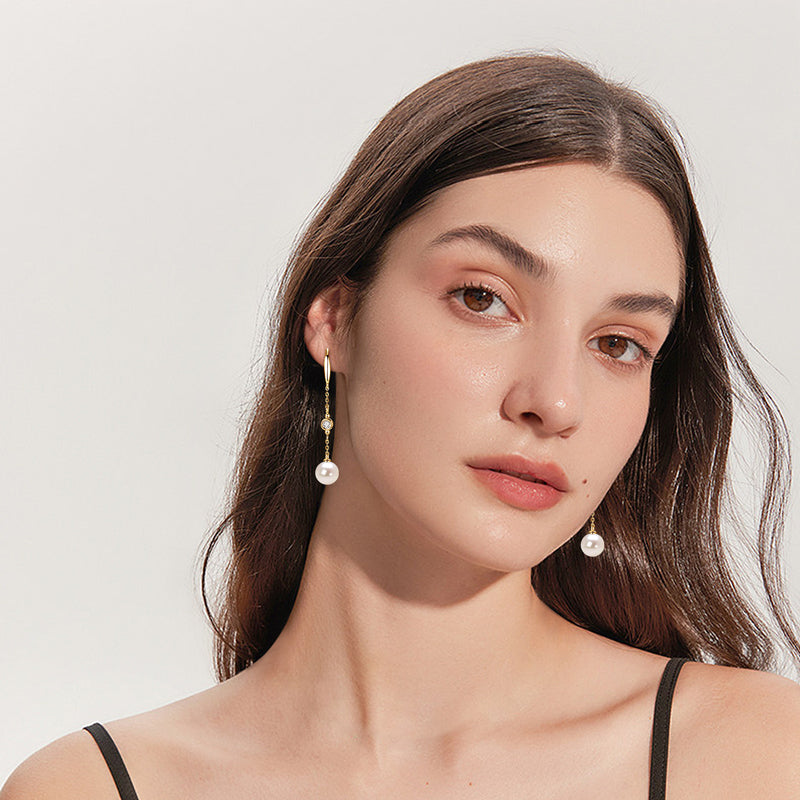 ROBBIANO - Pearl & Diamond Dangle Earrings