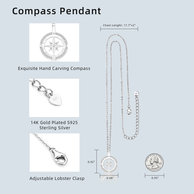 FOUND - Compass Pendant with 40 Zircons