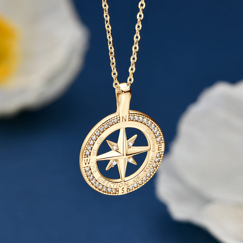 FOUND - Compass Pendant with 40 Zircons