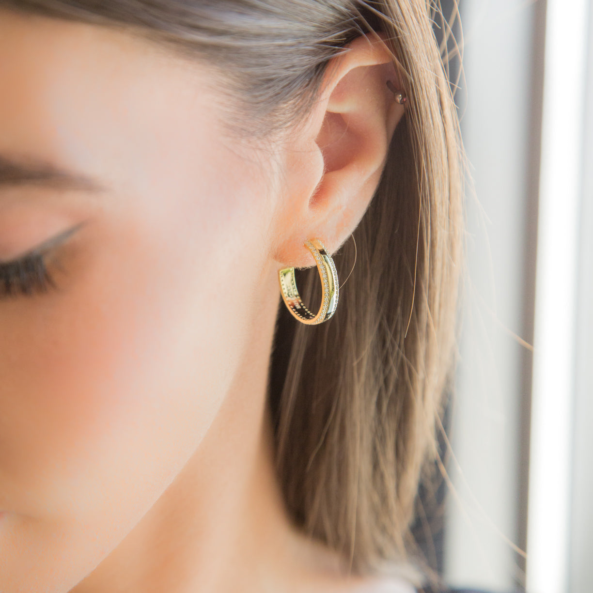 BROADWAY - Diamond Hoop Earrings