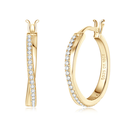 HARTLEY - Diamond Crossover Hoop Earrings