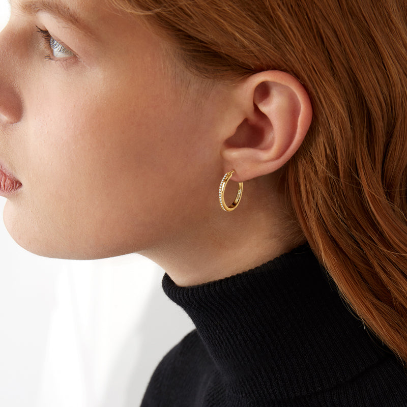 HARTLEY - Diamond Crossover Hoop Earrings