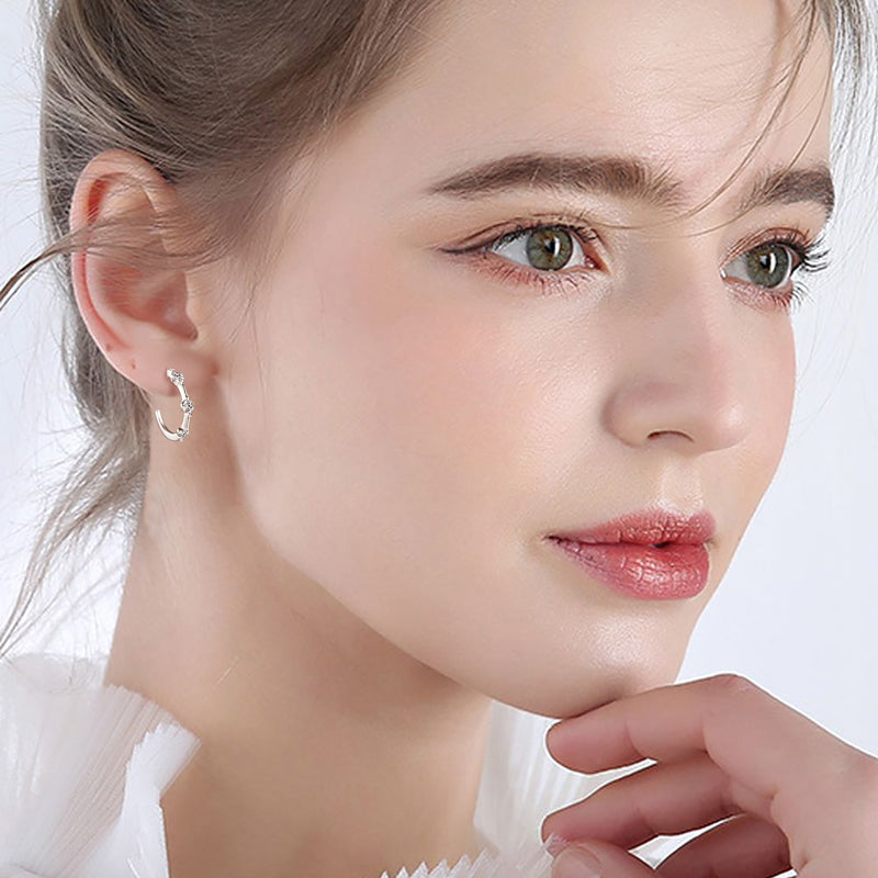 JAZAIRE - Diamond Hoop Earrings