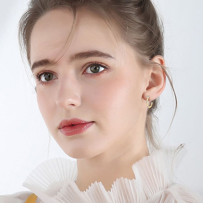 JAZAIRE - Diamond Hoop Earrings