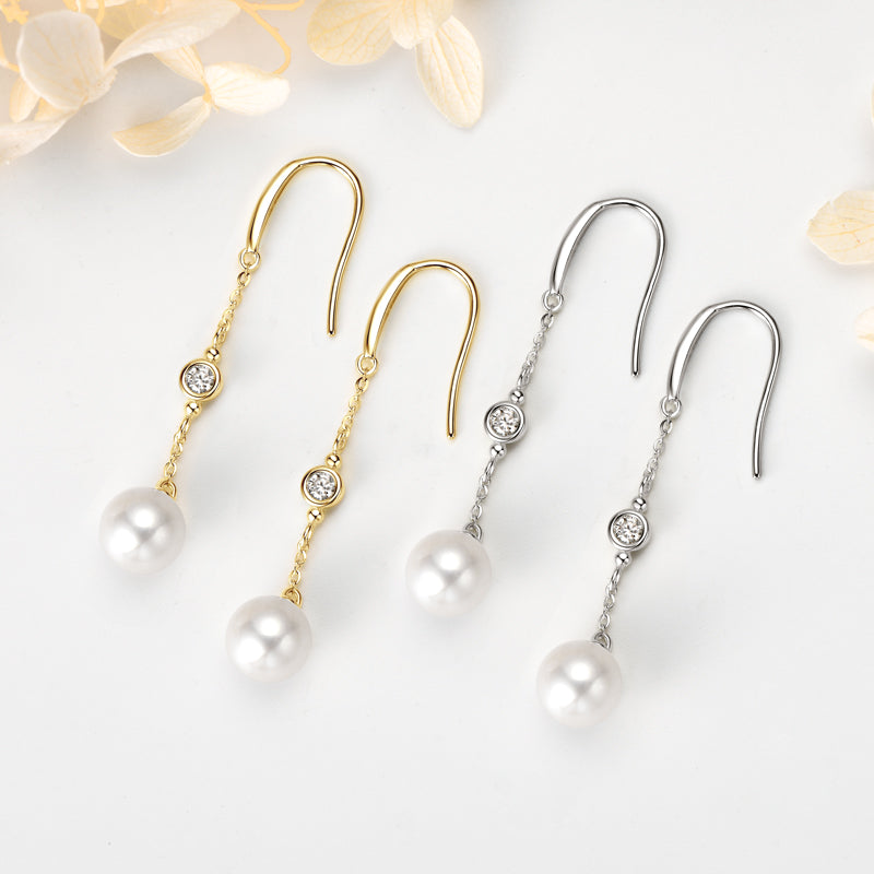 ROBBIANO - Pearl & Diamond Dangle Earrings