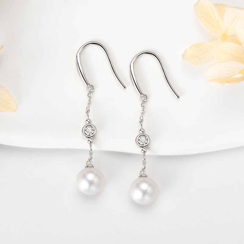 ROBBIANO - Pearl & Diamond Dangle Earrings