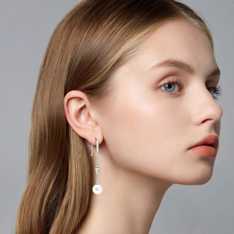 ROBBIANO - Pearl & Diamond Dangle Earrings