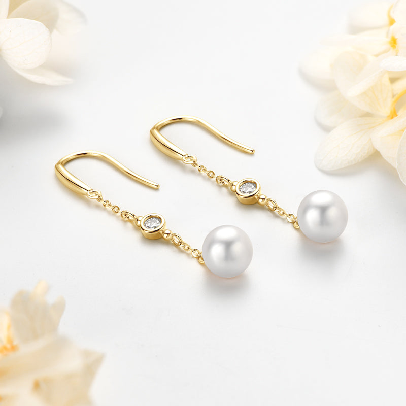ROBBIANO - Pearl & Diamond Dangle Earrings