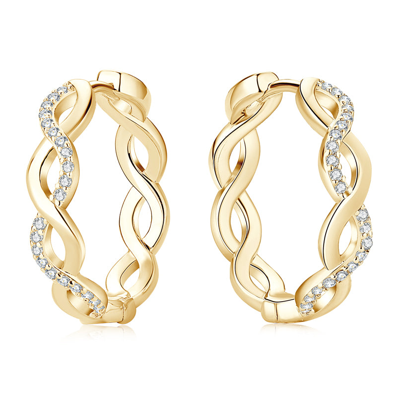 BACARRI - Diamond Swerve Hoop Earrings