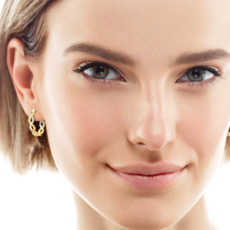 BACARRI - Diamond Swerve Hoop Earrings