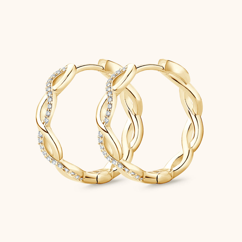 BACARRI - Diamond Swerve Hoop Earrings