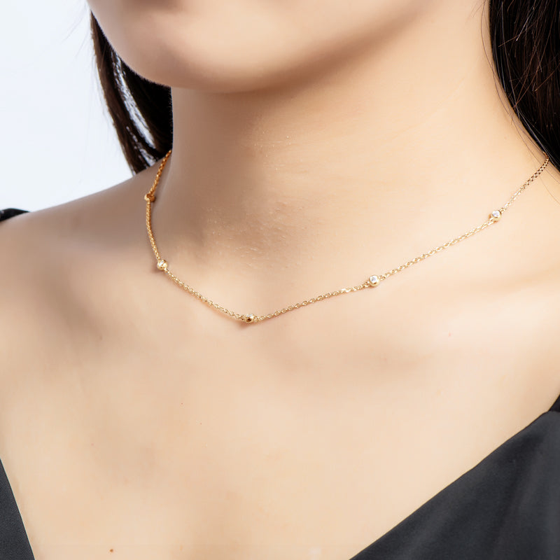 PALISADES - 5 Diamond Statement Necklace