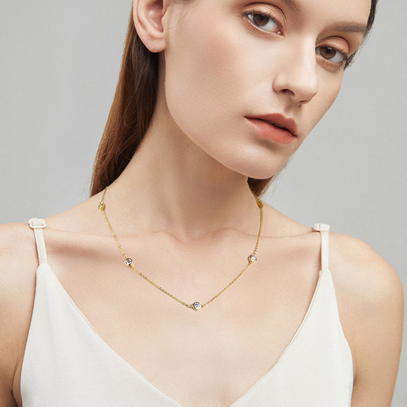 PALISADES - 5 Diamond Statement Necklace